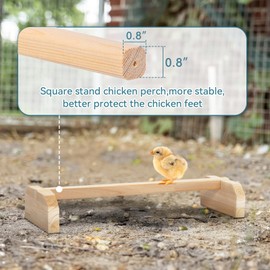 PETSFIT Chick Roosting Bar Prevent Rotation Design, Solid Wooden Thicken Rooster Perch for Coop and Brooder for Birds, Baby Chicks