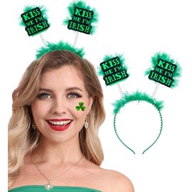 Outyua St Patricks Day Headband Green Headbands Head Bopper Hair Band Irish Accessories for Women