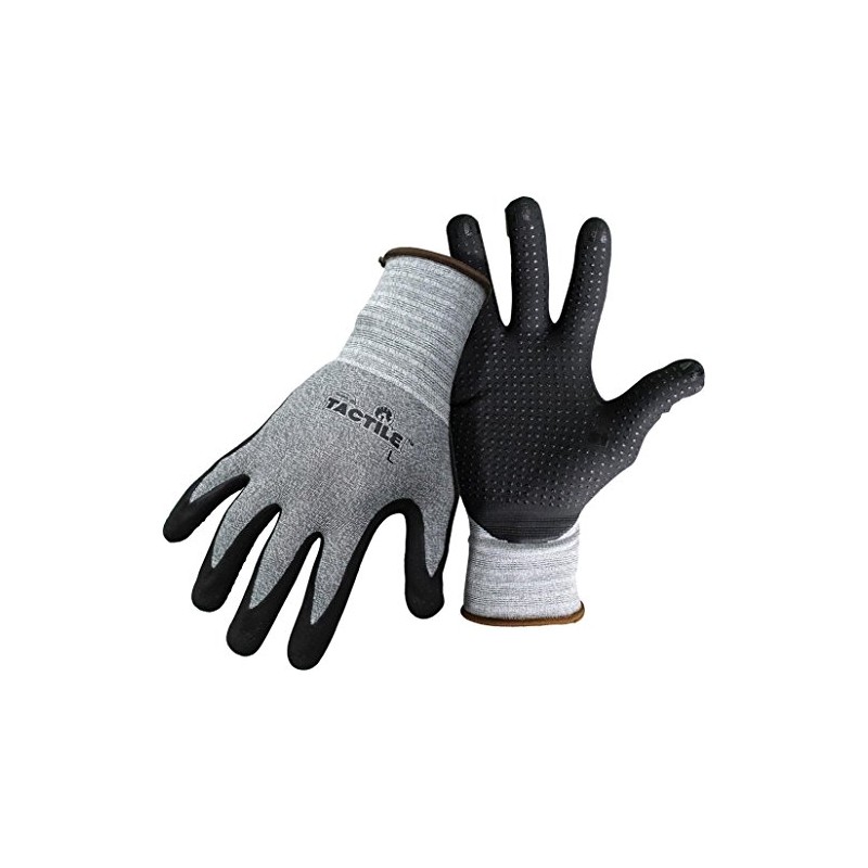 BOSS 8445L 656731 Tactile Dotted Dipped Nitrile Palm Glove, Large,