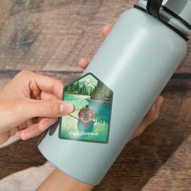 Die Cut Sticker California, Quiet Explorer, Boating, Mountain, Vinyl Sticker 3 to 6 inches, (Waterproof Decal for Cars, Water Bottles, Laptops, Coolers), Large