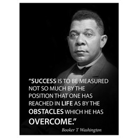 Success is to be measured famous quote poster portrait by Booker T Washington motivational decoration for school classrooms libraries study halls educators (18x24)
