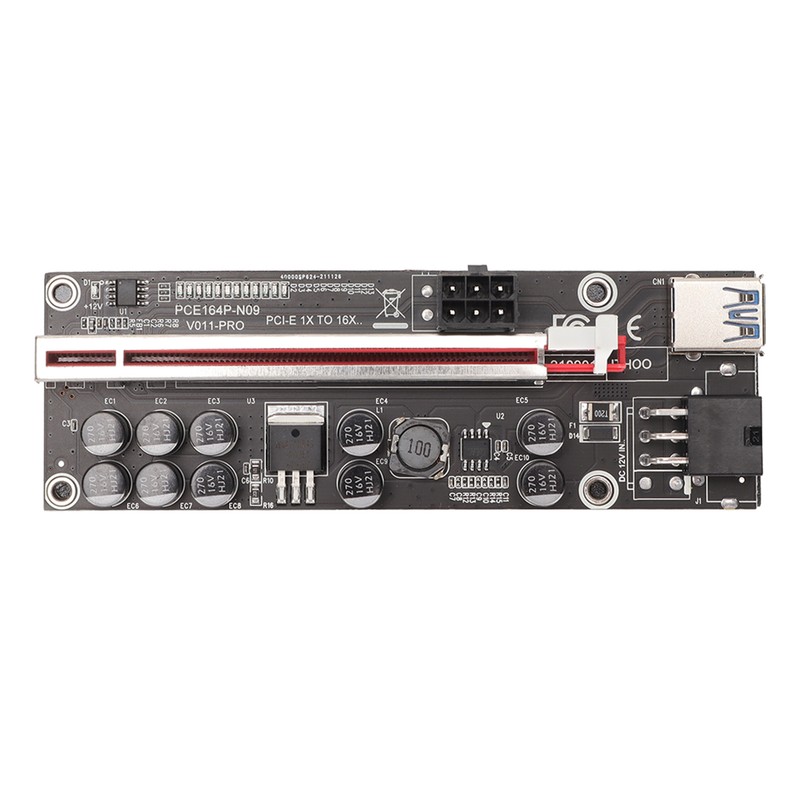 PCIE Riser 1x to 16x Adapter 10 Capacitor Riser Adapter