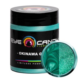 Eye Candy Premium Green Mica Powder Pigments (25gr) | Multipurpose DIY Arts and Crafts Additive | Acrylic, Woodworking, Bath Bombs, Resin, Epoxy, Soap, Fishing Lures (Okinawa Green)