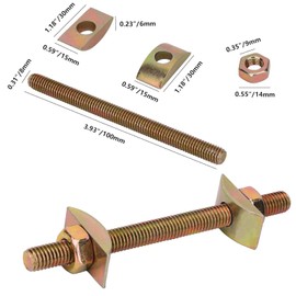 Lxoraziy 12Pcs Countertop Connector Bolts, Furniture Fastening Connectors, for Butcher Blocks, Tables, and Bed Frames with Bolt and Nut Hardware, Draw Bolts, and Miter Bolts