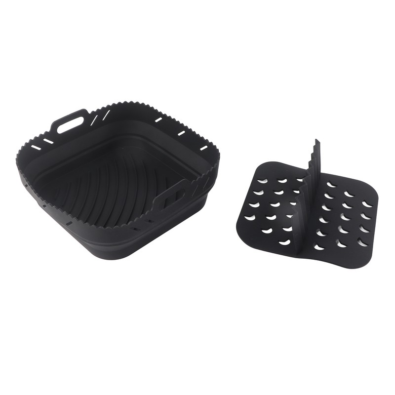 Square Air Fryer Silicone Baking Pan with Silicone Mat Air