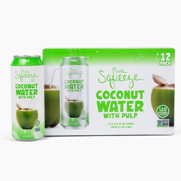 Pure Squeeze Coconut Water with Pulp (490mL - 12pk) Essential