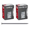 TOX Drahtstifte Nails 4,2x100 mm mit Senkkopf für einfache Holzverbindungen