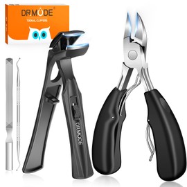 Toenail Clippers for Thick Nails for Seniors, Angled Head Ergonomic Nail Clippers for Men with Catcher, Wide Jaw Opening Heavy Duty Large Toe Nail Clippers for Thick Ingrown Nails