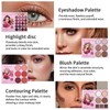 5-Layer Foldable Makeup Palette Book| 67 Pro Shades Contour, Blush,