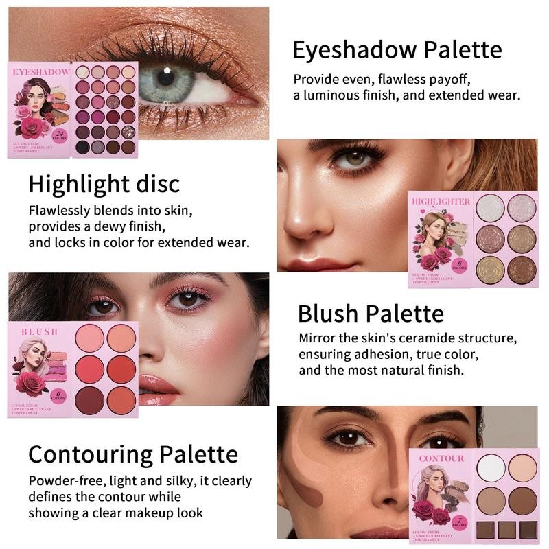 5-Layer Foldable Makeup Palette Book| 67 Pro Shades Contour, Blush,