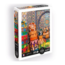 Calypto 3907354 Medina de Fes 500 Pieces XL Puzzle with Soft Touch, Large Puzzle Pieces with Velvety Surface, for Adults and Children from 8 Years, Morocco, Baskets, Mosaic