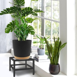 Lilybud--lily Plant Stand Indoor Outdoor, 3 Pcs Heavy Duty Plant Stands Metal Pedestal Stand for Indoor Outdoor, Wrought Iron Flower Stand Display Planter Shelf for Garden Deck Living Room