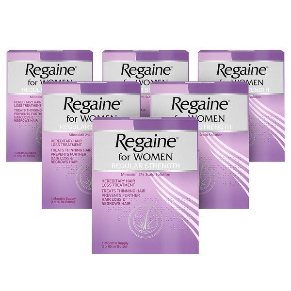 Regaine For Women Solution - 6 Month Supply, 1 x 60ml Bottle | x6 Pack