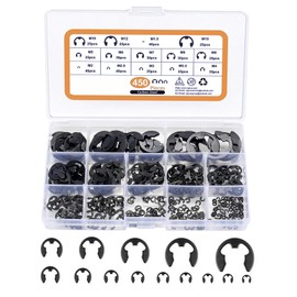 450 Pcs Snap Ring Assortment Set, 1.5-15mm (14 Sizes) External Retaining Ring Assortment Set, Metal E-Clips Circlip Rings for Axles, Shafts and Other Moving Parts