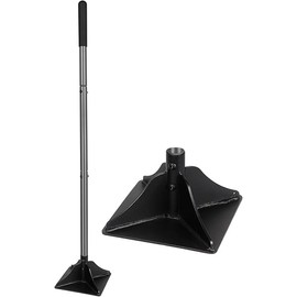 Walensee Steel Tamper with 48 inch Handle 8"x8" Garden Rubber Grip for Laborsaving All-Steel Heavy Duty Ideal Tool Leveling Ground Installing pavers and Repairing Blacktop