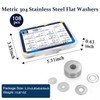 ZQZ 108Pcs Flat Washers, 304 Stainless Steel Fender Washers Assortment,