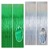 Fringe Foil Curtains Tinsel Party Backdrop Streamers| 4-Pc Green &
