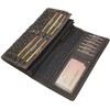Women's Large Leather Purse with Folding Compartment and Many Card