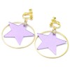 Paris Kids Circle Glitter Color Star Earrings, purple