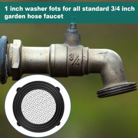 20 Packs Stainless Steel Filter Garden Hose Washer, Self Locking Tabs Keep Washer Firmly Set Inside Fittings with 40 Mesh for 3/4 Inches Garden Hose and Water Faucet