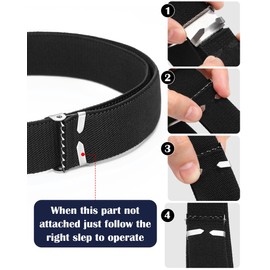 Tatuo 4 Pcs Kids Buckle Belt Kid Adjustable Elastic Belt Boy Stretch Belt for Children Favor(Black)