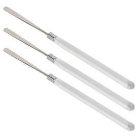 Makeup Spatula, Lotion Spatula 3pcs Cosmetic Spatula Makeup Foundation Spatula Color Blending Stainless Steel Transparent Handle Nail Gel Spatula Stirring Rod