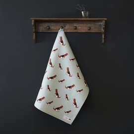 Sweet William Beagle tea towel