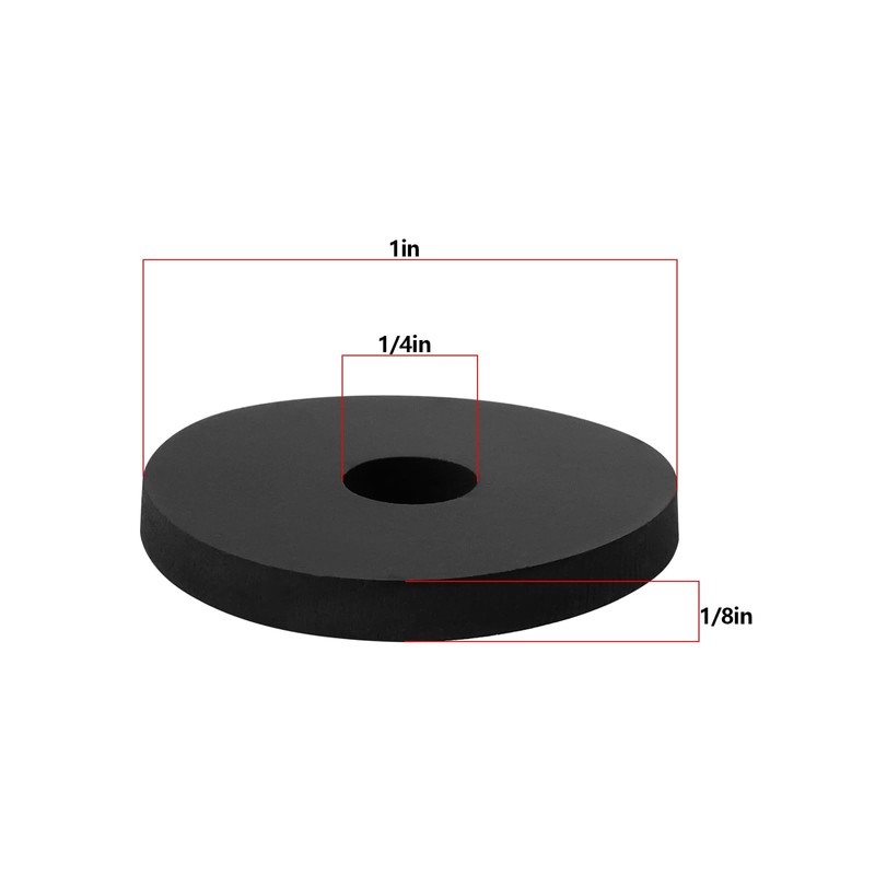Briny River Pack of 25 Flat Rubber Washers 1/4 Inch