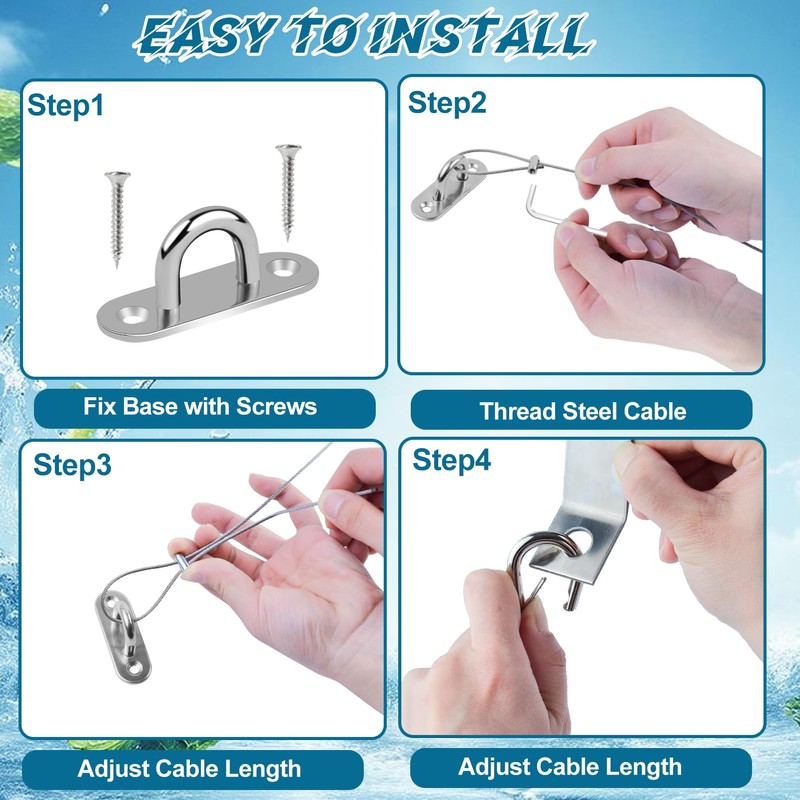 4pack Cooler Lock Bracket,Cooler Tie Down Kit with Cable Combination