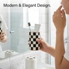 Checkered Ceramic Toothbrush Holder, Cute & Durable for Bathroom, Ideal