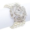 Accessoriesforever Bridal Wedding Jewelry Crystal Rhinestone Pearl Beautiful Rose Stretch