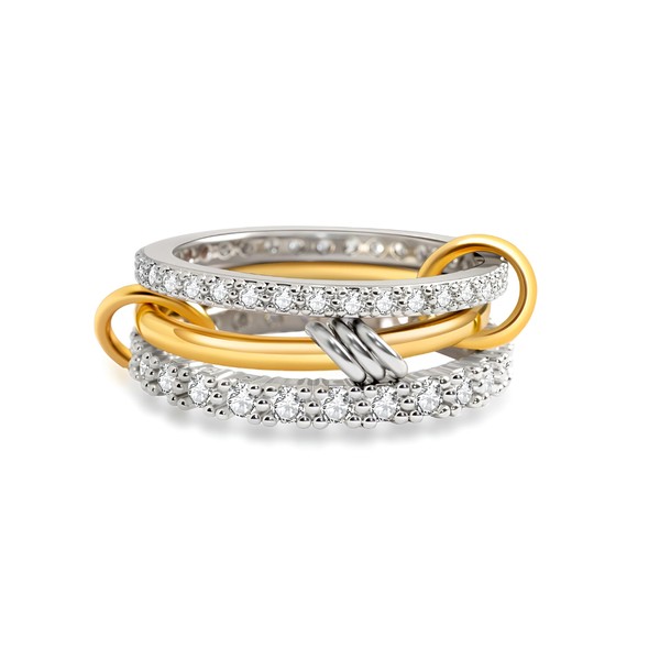 Gold Stackable Rings for Women Non-Tarnish,Dainty Elegant Statement Ring 18k