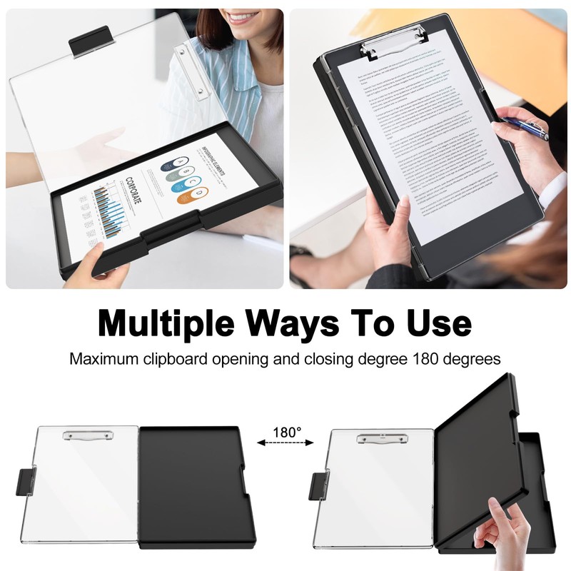 Piasoenc Clipboard with Storage, 8.5 x 11 Clip Boards with