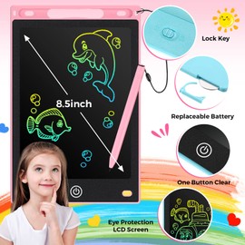 Zonon 4 Pcs LCD Writing Tablet for Kids 8.5 Inch Doodle Board Drawing Tablet Toddler Toys Gifts LCD Writing Board Electronic Erasable Reusable Writing Drawing Pad(Light Blue, Pink, White, Black)