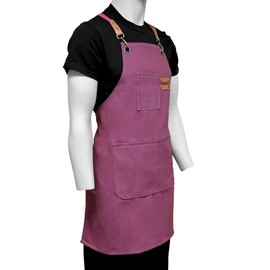 ChefsCloset Cotton Elmwood Cross Back Apron, Berry Pink