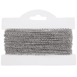 Beebeecraft 32.8 Feet Stainless Steel Paperclip Chain 2mm Silver Metal Oval Cable Paper Clip Necklace Soldered Long Link Chains Roll for Jewelry Making Bracelet Earring DIY Craft Accessories