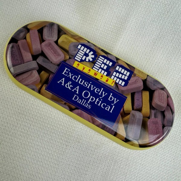 Rare PEZ Eyewear Glasses Case Yellow 1998 Old Store Stock