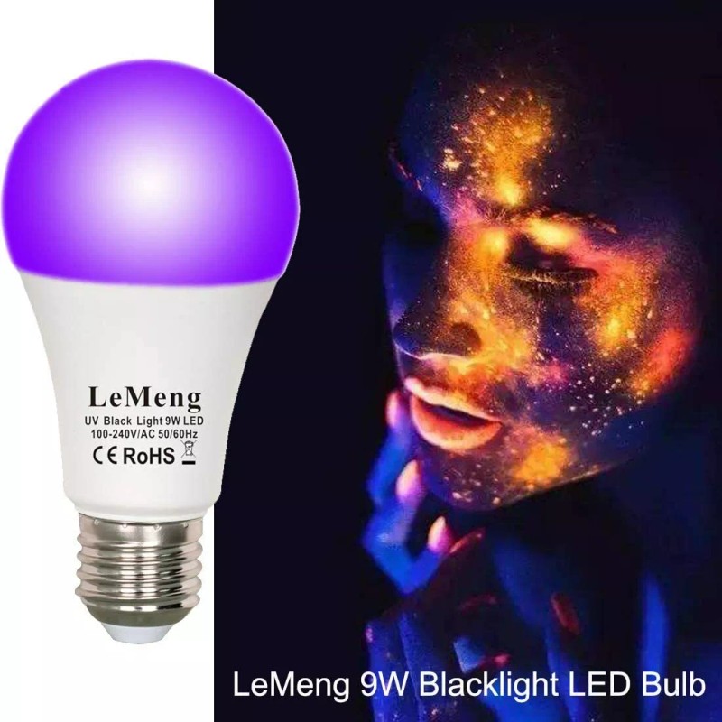 LeMeng - UV LED Black Lights Bulb 9W Ultraviolet A19,