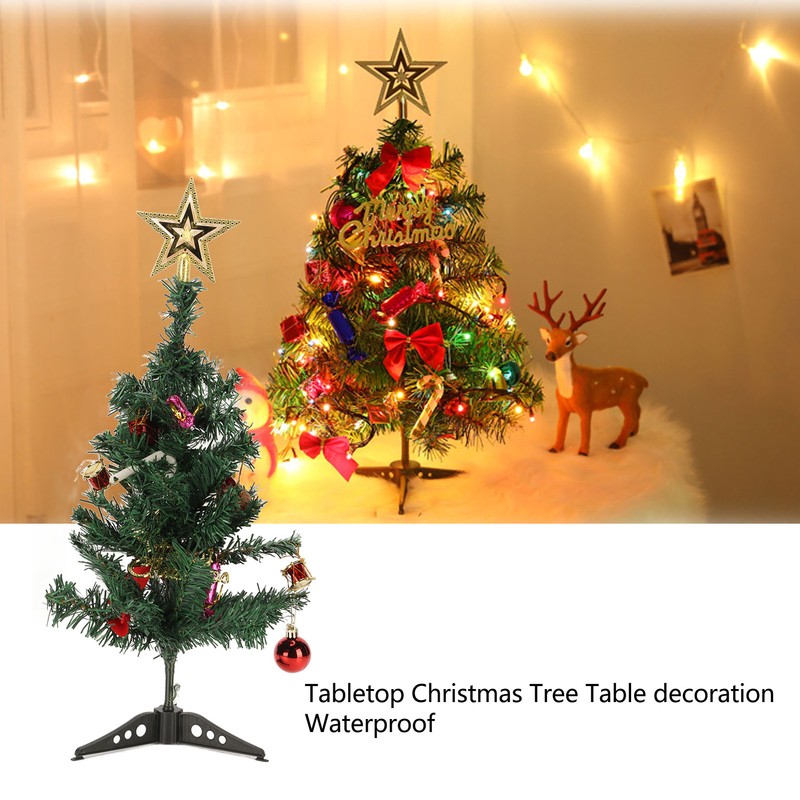 19.7inch Tabletop Christmas Tree Mini Artificial Decorated Christmas Tree Set