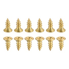 DTGN M2x6mm(DXL) Brass Phillips Wood Screws - 50Pack - Good for Wood Crafts, Furniture - Countersunk Head Self-Tapping Screw - Brass Tone