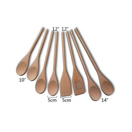 Vokowin Wooden Spoon Utensil Set Cooking Spoons and Spatulas, Durable Eco-Friendly 8pcs Kitchen Tools Perfect for Nonstick Pan and Cookware Housewarming Gifts Wooden Utensils for Everyday Use (K417-8)