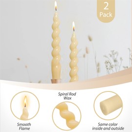 Spiral Taper Candles Yellow Candlesticks - Gedengni 7inches Short Candle Sticks Swirl Tapered Candles Dinner Twisted Candle for Holiday Wedding Party Dinner Decoration(2D-Yellow)