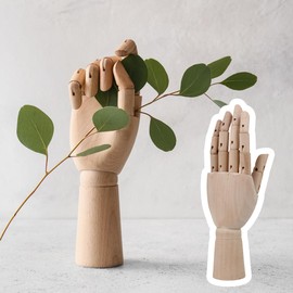 BQLZR 7Inch Flexible Wooden Left Hand Model Artists Manikin for Drawing Painting