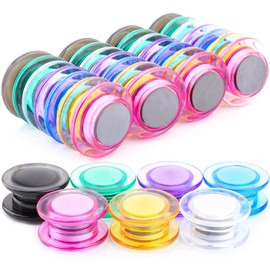 MIN CI 35Pack Small Magnets Whiteboards, 7 Colors Fridge Magnets Mini, Colourful Round Magnets, Magnets for Magnetic Board, Cute Magnets for Crafts Ø 30mm