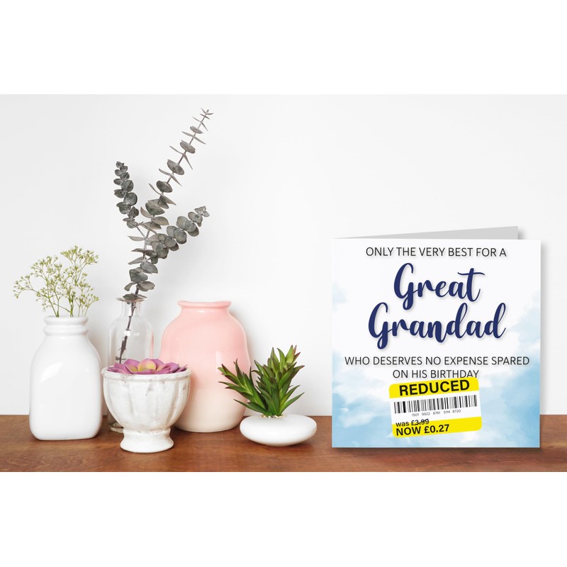 Birthday Card for Great Grandad, Funny Great Grandad Birthday Card,