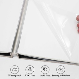 Yopih Photo Album Self Adhesive Scrapbook Album for Various Picture Sizes DIY Magnetic Linen Cover Album with Metal Pen - Perfect Family and Wedding Gift (40 Pages)