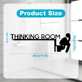 Thinking Room Bathroom Signs, Metal Minimalist Restroom Sign with Screws, Funny Restroom Decor for Home Decor Sign, Bathroom Decoration (Black)