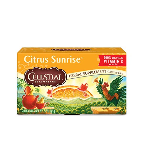 Celestial Seasonings Herbal Tea, Citrus Sunrise, 20 Count Box, Pack