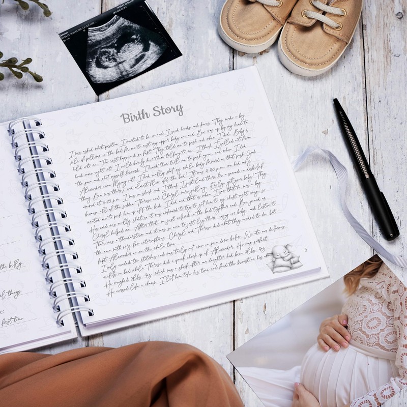 Baby Memory Book and Journal, First Year Milestone Album with