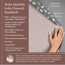 dabelino® Christmas / Winter Gift Wrapping Paper "Gloves/Dots - Purple, Colourful": 4 x Sheets + 4 x Pendant Set (Children, Adults, Sustainable, Eco, Two-Tone, Christmas Wrapping Paper)